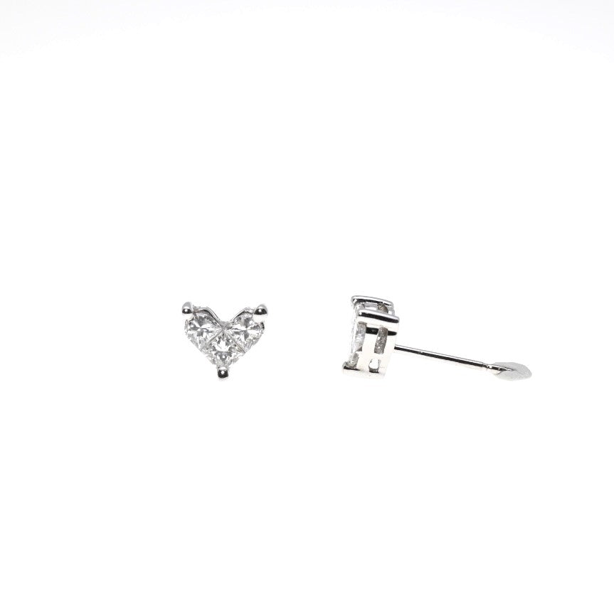 "ERIN" - Diamond Heart Earrings
